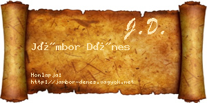 Jámbor Dénes névjegykártya
