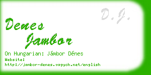 denes jambor business card
